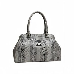 New York & Company Silver Snake Print Satchel Shoulder Bag Handbag Purse